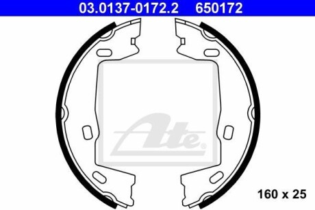 Тормозные колодки, барабанные ATE 03.0137-0172.2