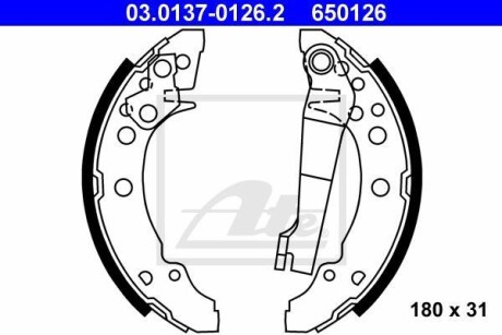 Тормозные колодки, барабанные ATE 03.0137-0126.2