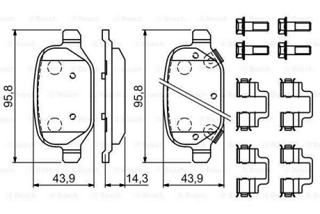 ДИСКОВЫЕ КОЛОДКИ ЗАДНI BOSCH 0 986 494 935