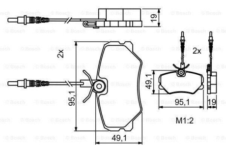 Гальмівні колодки, дискові. BOSCH 0 986 494 849