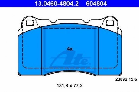 Гальмівні колодки, дискові ATE 13.0460-4804.2