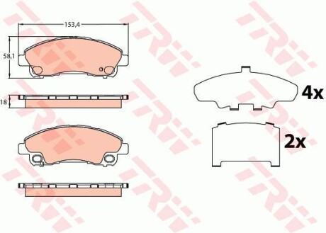 Тормозные колодки, дисковые. TRW TRW GDB3644