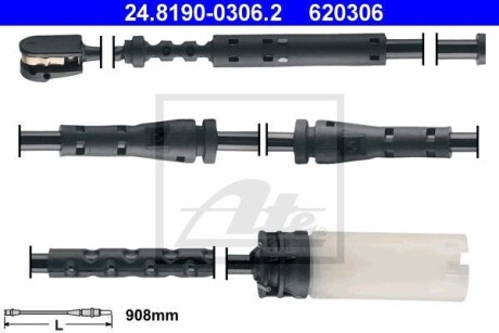 Датчик зносу гальмівних колодок ATE 24.8190-0306.2