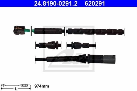 Датчик износа, тормоз. ATE 24.8190-0291.2