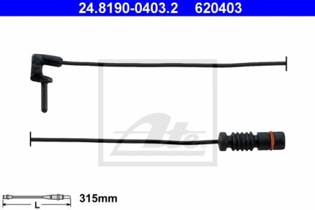 Датчик знесення, гальм. ATE 24.8190-0403.2