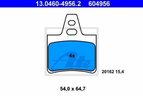 Гальмівні колодки, дискові ATE 13.0460-4956.2