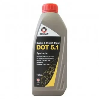 Гальмівна рідина DOT 5.1 SYNT. 1л COMMA DOT 5.1 SYNT.1L