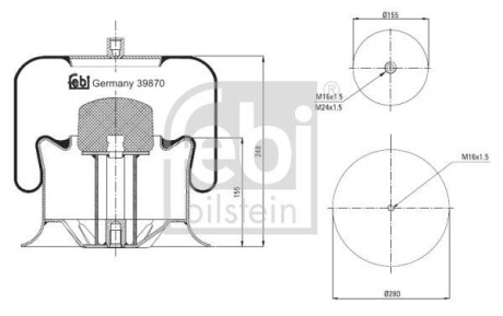 Пневмоподушка BILSTEIN FEBI 39870