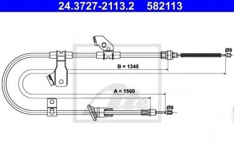 Трос остановочных тормозов ATE 24.3727-2113.2 (фото 1)
