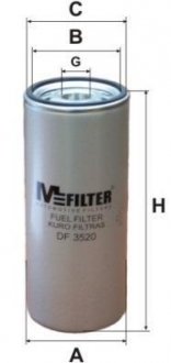 Фильтр топливный MFILTER DF3520 (фото 1)