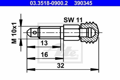 Штуцер прокачки гальм ATE 03.3518-0900.2