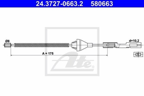 Трос зупиночних гальм ATE 24.3727-0663.2