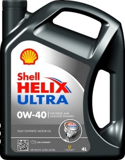 Олива для двигуна SHELL HELIX ULTRA 0W40 4L