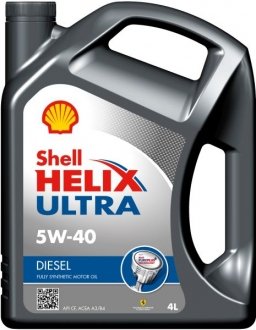 Олива моторна Helix Diesel Ultra 5w40 4л SHELL HELIX D ULTRA 5W40 4L (фото 1)