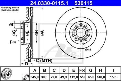 Гальмівні диски 24.0330-0115.1 ATE 24033001151