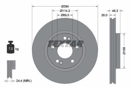Гальмівний диск TEXTAR 98200 1364 0 1 (фото 1)