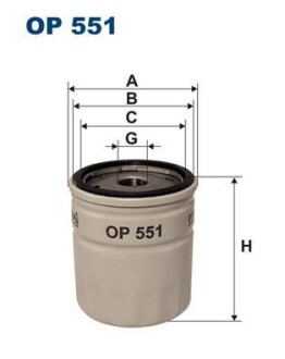 Фільтр масляний FILTRON OP 551