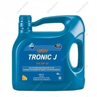 Моторное масло HIGHTRONIC J 5W30 4л ARAL HIGHTRONIC J 5W30 4L