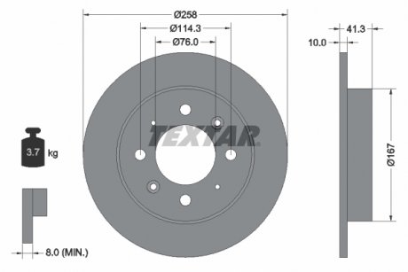 Гальмівний диск TEXTAR 98200 1343 0 1 (фото 1)