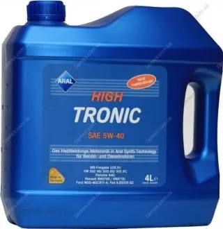 Моторное масло HIGHTRONIC 5W40 4л ARAL HIGHTRONIC 5W40 4L
