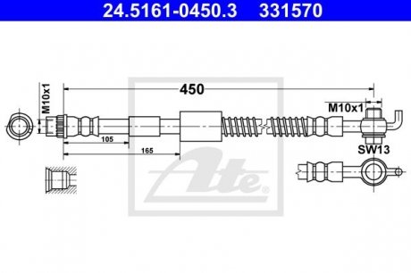 Гальмівний шланг ATE 24.5161-0450.3