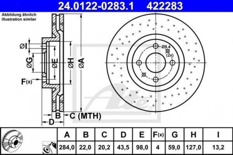 Тормозной диск ATE 24.0122-0283.1