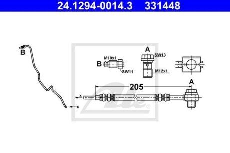 Гальмівний шланг ATE 24.1294-0014.3