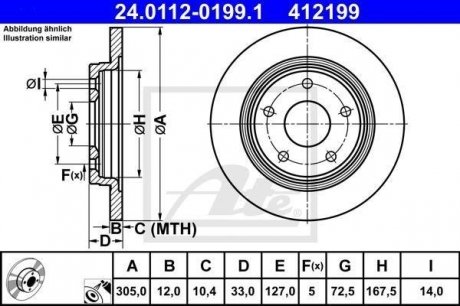 Гальмівний диск ATE 24.0112-0199.1 (фото 1)