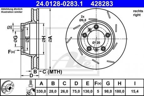 Тормозной диск ATE 24.0128-0283.1 (фото 1)
