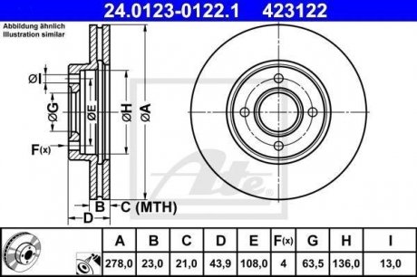 Гальмівний диск ATE 24.0123-0122.1 (фото 1)