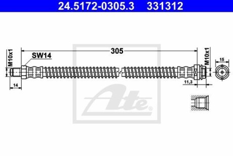 Тормозной шланг ATE 24.5172-0305.3