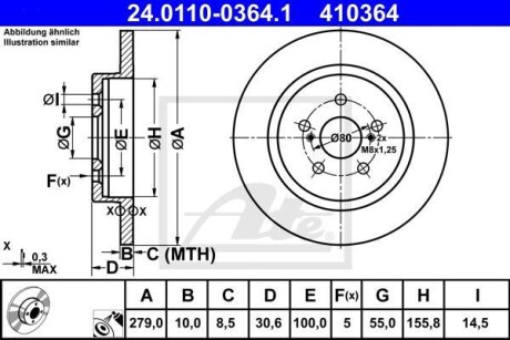 Гальмівний диск ATE 24.0110-0364.1