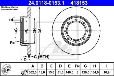 Гальмівний диск ATE 24.0118-0153.1