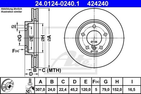 Гальмівний диск ATE 24.0124-0240.1