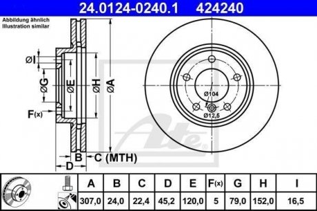 Гальмівний диск ATE 24.0124-0240.1 (фото 1)