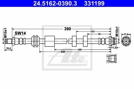 Тормозной шланг ATE 24.5162-0390.3