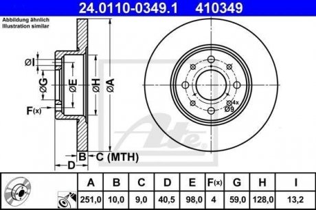 Тормозной диск ATE 24.0110-0349.1 (фото 1)