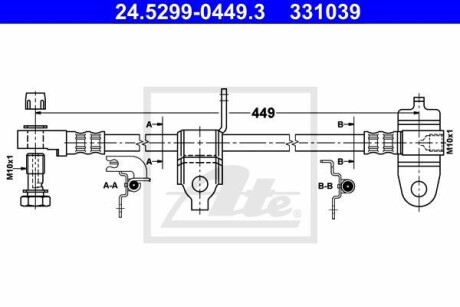 Тормозной шланг ATE 24.5299-0449.3