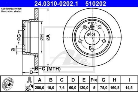 Диск гальмівний Power Disc ATE 24.0310-0202.1