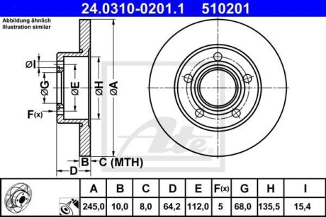 Диск гальмівний Power Disc ATE 24.0310-0201.1