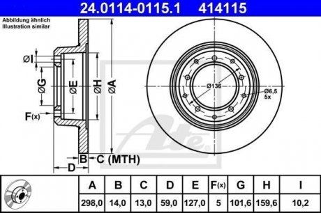 Тормозной диск ATE 24.0114-0115.1 (фото 1)