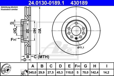 Тормозной диск ATE 24.0130-0189.1