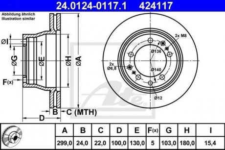 Гальмівний диск ATE 24.0124-0117.1 (фото 1)
