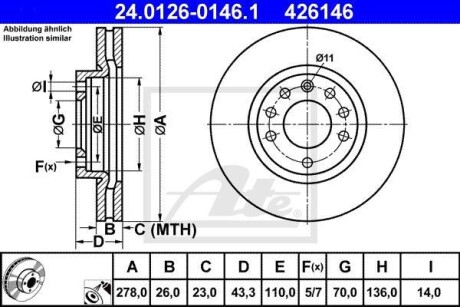 Тормозной диск ATE 24.0126-0146.1