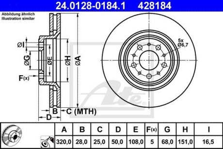 Гальмівний диск ATE 24.0128-0184.1