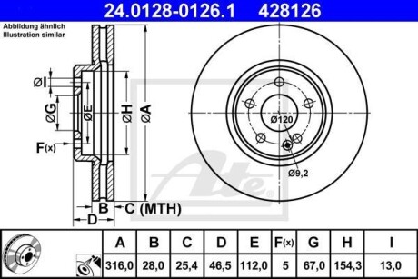 Гальмівний диск ATE 24.0128-0126.1