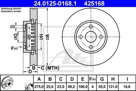 Тормозной диск ATE 24.0125-0168.1