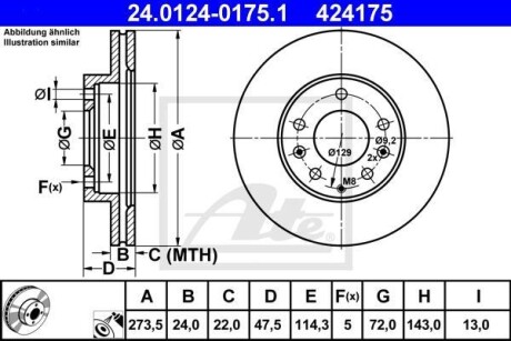 Гальмівний диск ATE 24.0124-0175.1