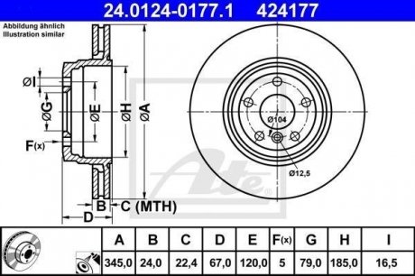 Тормозной диск ATE 24.0124-0177.1 (фото 1)