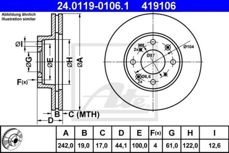 Гальмівний диск ATE 24.0119-0106.1